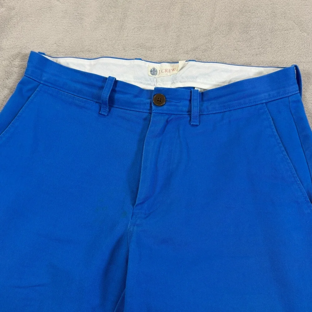 J. Crew Mens 30x30 100% Cotton Chino Pants Royal Blue Straight Leg Solid Zip Fly